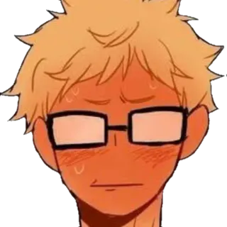 😅 Anime, Cartoon, Manga, Porträt, Brille, Charakter, Erröten whatsapp sticker