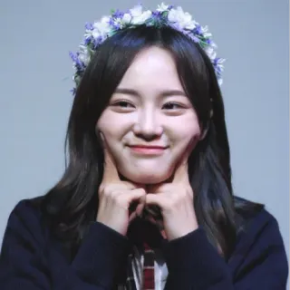 🙃 femme, couronne de fleurs, portrait, asiatique, sourire, mignon telegram sticker