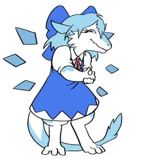 😈 애니메이션, 캐릭터, 파란색, 흰색, 귀여운, 만화 telegram sticker