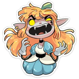 😡 monstruo, criatura, dibujo animado, pegatina, ilustración, fantasía, demonio telegram sticker