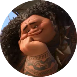 😉 Maui Moana Disney, Figur, Cartoon, Ozean, Halbgott, Tattoo whatsapp sticker