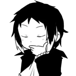 🤔 Anime, Manga, Charakter, Schwarzweiß, Niedlich, Denkend telegram sticker