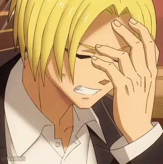 🤦‍♂️ anime, character, worried, frustrated, tired, blonde whatsapp sticker