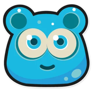 🙃 blue character, cartoon, animal, cute, sticker telegram sticker
