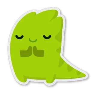 😌 dinosaurier, grün, cartoon, sticker, süß, tier, reptil telegram sticker