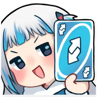 🔀 Gawr Gura anime, vtuber, uno, gawr gura, cute telegram sticker