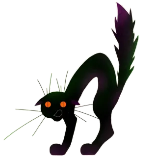 🙀 gato, gato negro, halloween, animal, lomo arqueado telegram sticker