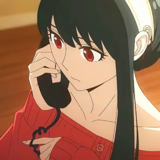 🙂 Yor Forger Spy x Family anime, yor forger, spy x family, character, woman, red eyes, black hair telegram sticker