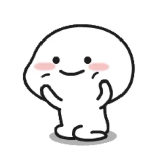 😁 Blob, Carino, Cartone animato, Amichevole, Bianco, Semplice, Adorabile telegram sticker