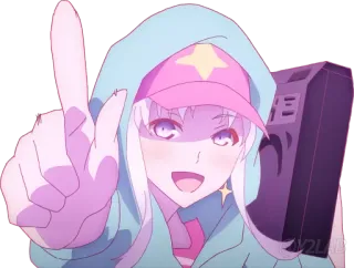 ☝ Anime, Karakter, Jari tengah, Gestur ofensif, Kartun telegram sticker