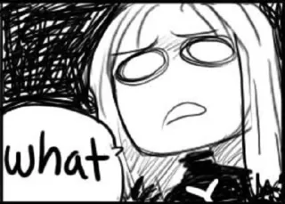 😐 what anime, manga, cartoon, confused, question telegram sticker