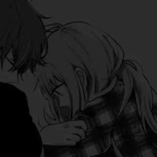 🙇 anime, ragazza, triste, amore, coppia telegram sticker