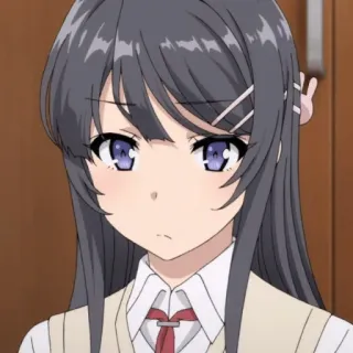 🪁 Mai Sakurajima Rascal Does Not Dream of Bunny Girl Senpai Anime, écolière, Mignon, Sakurajima, Mai telegram sticker