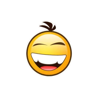 😆 emoji, smiley, happy, face, cartoon telegram sticker