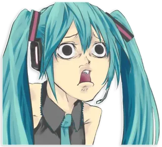 😲 Hatsune Miku Anime, Manga, Vocaloid, Hatsune Miku, Gracioso, Expresión telegram sticker