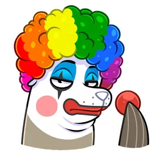 🤡 clown, animale, cane, triste, infelice, arcobaleno, circo, divertente telegram sticker