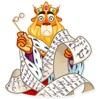 😐 So Do лев, король, список дел, корона, задачи, расписание, длинный список telegram sticker