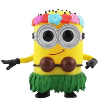 😊 Minion minion, cartoon, funny, hawaiian, hula, beach telegram sticker