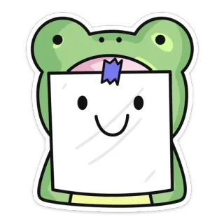 😊 rã, adesivo, fofo, desenho animado, animal, nota telegram sticker