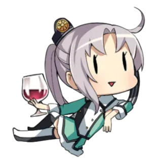 😍 Anime, Manga, Chibi, Carino, Ragazza, Vino whatsapp sticker