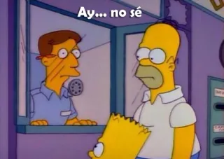 😕 Homer Simpson The Simpsons Ay... no sé 심슨 가족, 호머, 바트, 만화, 애니메이션, 텔레비전, TV 프로그램 telegram sticker