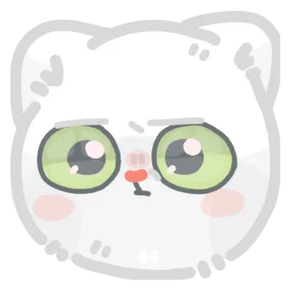 😑 кот, милый, животное, наклейка, мультфильм, каваи whatsapp sticker