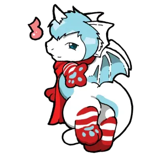 💖 naga, musim dingin, imut, kartun, binatang, kawaii, berbulu telegram sticker