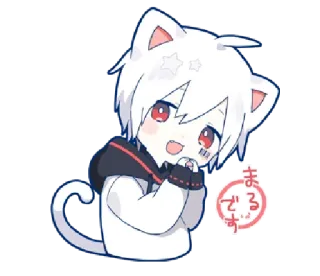 ⭕️ まるでです anime, cat, kawaii, cute, manga, sticker whatsapp sticker