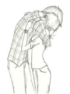 🈯 paar, umarmung, umarmen, skizze, liebe, zuneigung telegram sticker