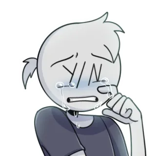 😭 Y/N плач, грустный, слезы, мультфильм, эмоциональный telegram sticker