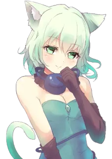 😽 アニメ, 猫耳, ネコ, 可愛い, かわいい, マンガ, デジタルアート, 女性 telegram sticker
