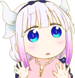 😳 Kanna Miss Kobayashi's Dragon Maid Anime, Kanna, Dragão, Fofo, Adesivo, Kawaii whatsapp sticker