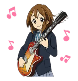 🔹 Yui Hirasawa K-On! Аниме, Девушка, Гитара, Музыка, K-On, Юи Хирасава whatsapp sticker