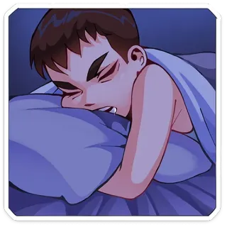 😴 tidur, tidur, malam, tempat tidur, lelah, mimpi, kartun, pria whatsapp sticker