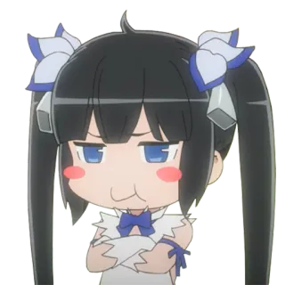 😠 Hestia Is It Wrong to Try to Pick Up Girls in a Dungeon? anime, hestia, danmachi, is it wrong to try to pick up girls in a dungeon, chibi, character, cute telegram sticker