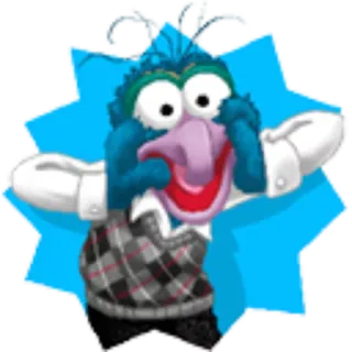 😱 Gonzo The Muppets Gonzo, Muppet, cartoon, character, blue, funny, humor telegram sticker