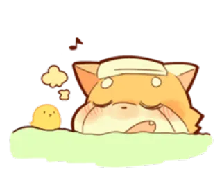 😌 แฮมสเตอร์, ง่วง, ป่วย, น่ารัก, สัตว์, การ์ตูน, คาวาอิ telegram sticker