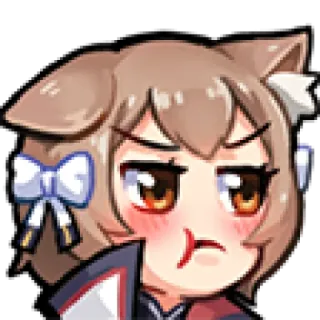 😐 アニメ, 猫耳, ステッカー, ちび, 漫画, 怒り telegram sticker