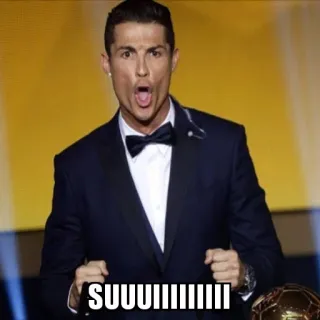 😀 Cristiano Ronaldo Suiiiiiiiii calcio, calcio, atleta, cristiano ronaldo, celebrazione telegram sticker