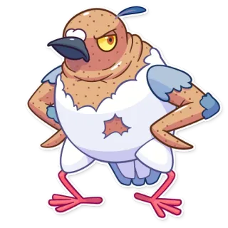😠 นก, การ์ตูน, สติกเกอร์, สัตว์ telegram sticker