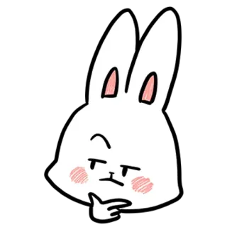 🤔 coniglio, coniglietto, pensieroso, carino, cartone animato, animale telegram sticker