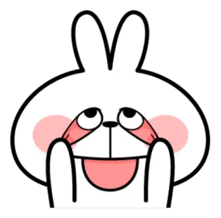 😛 conejo, dibujos animados, lindo, animal whatsapp sticker
