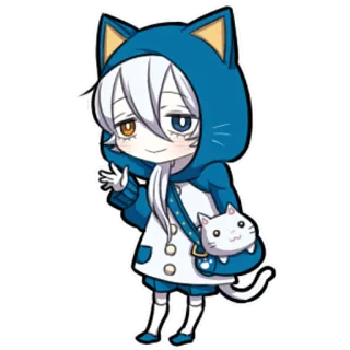 🙃 anime, manga, cat, chibi, sticker, character, cute telegram sticker