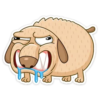 😬 dog, cartoon, animal, sticker, pet telegram sticker