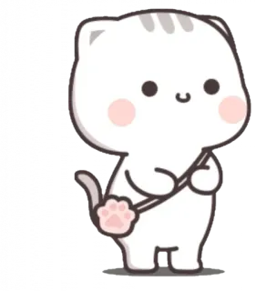🍼 chat, mignon, kawaii, animal, autocollant, dessin animé telegram sticker