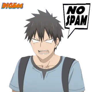 😷 NO SPAM no spam, anime, message, speech bubble, internet, social media telegram sticker