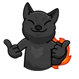 ☺️ sticker, animal, cartoon, thumbs up, fire, positive, illustration telegram sticker