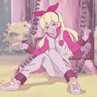 🍓 Anime, Gadis, Lucu, Ayunan, Menunjuk, Kartun telegram sticker
