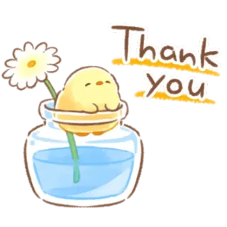 ☺️ Thank You спасибо, цветок, милый, птица, цыпленок telegram sticker