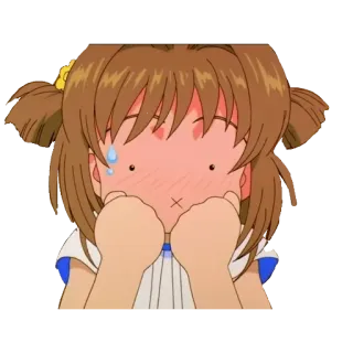 🎈 Anime, Rossore, Carino, Cartone animato, Ragazza telegram sticker